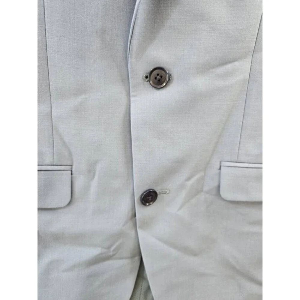 Bar III Slim-Fit Wool Blend Suit Jacket Men's 38L Light Blue Pockets Long Sleeve